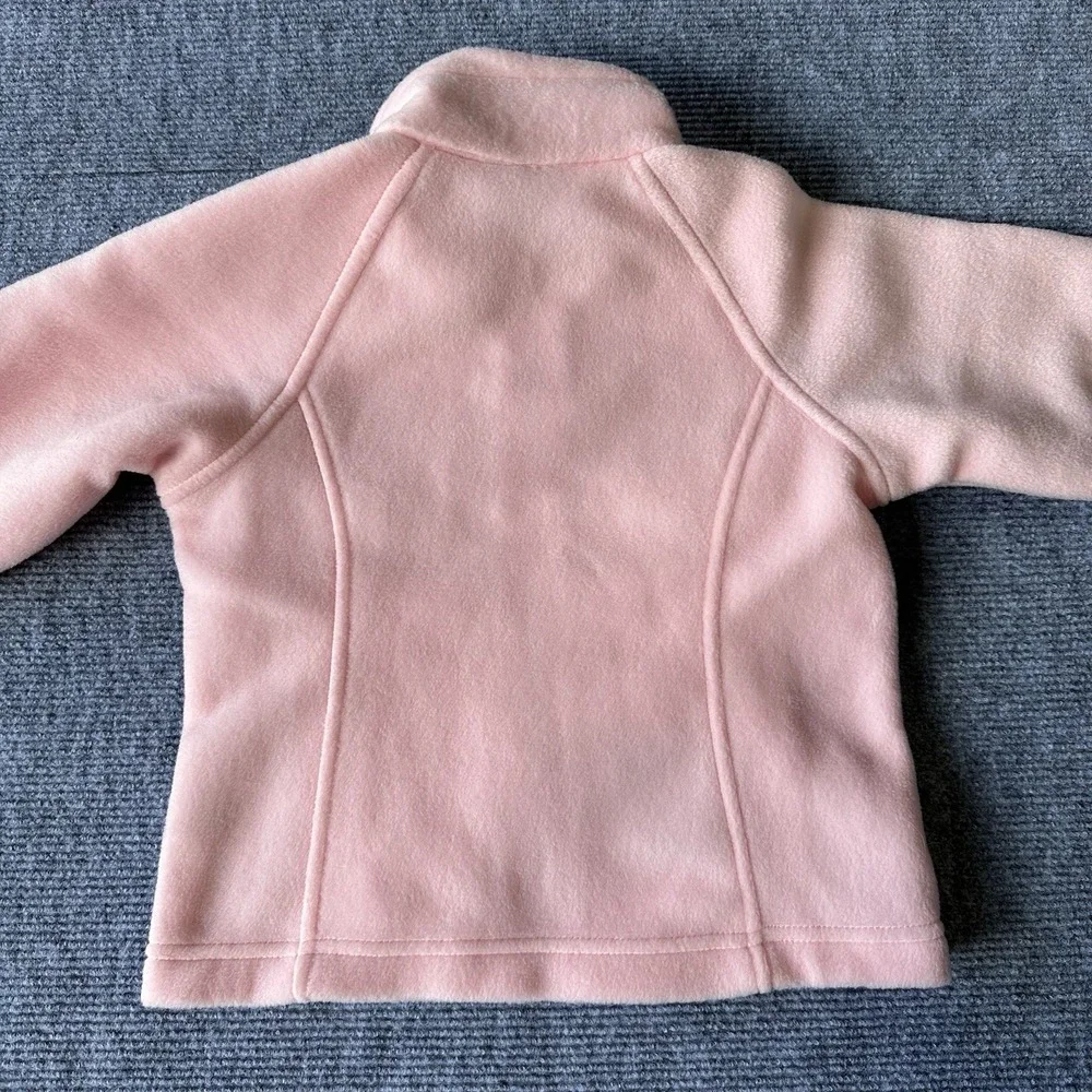 Columbia Girls XXS (4/5) Pink Fleece Jacket Full Zip Long Sleeve Pockets